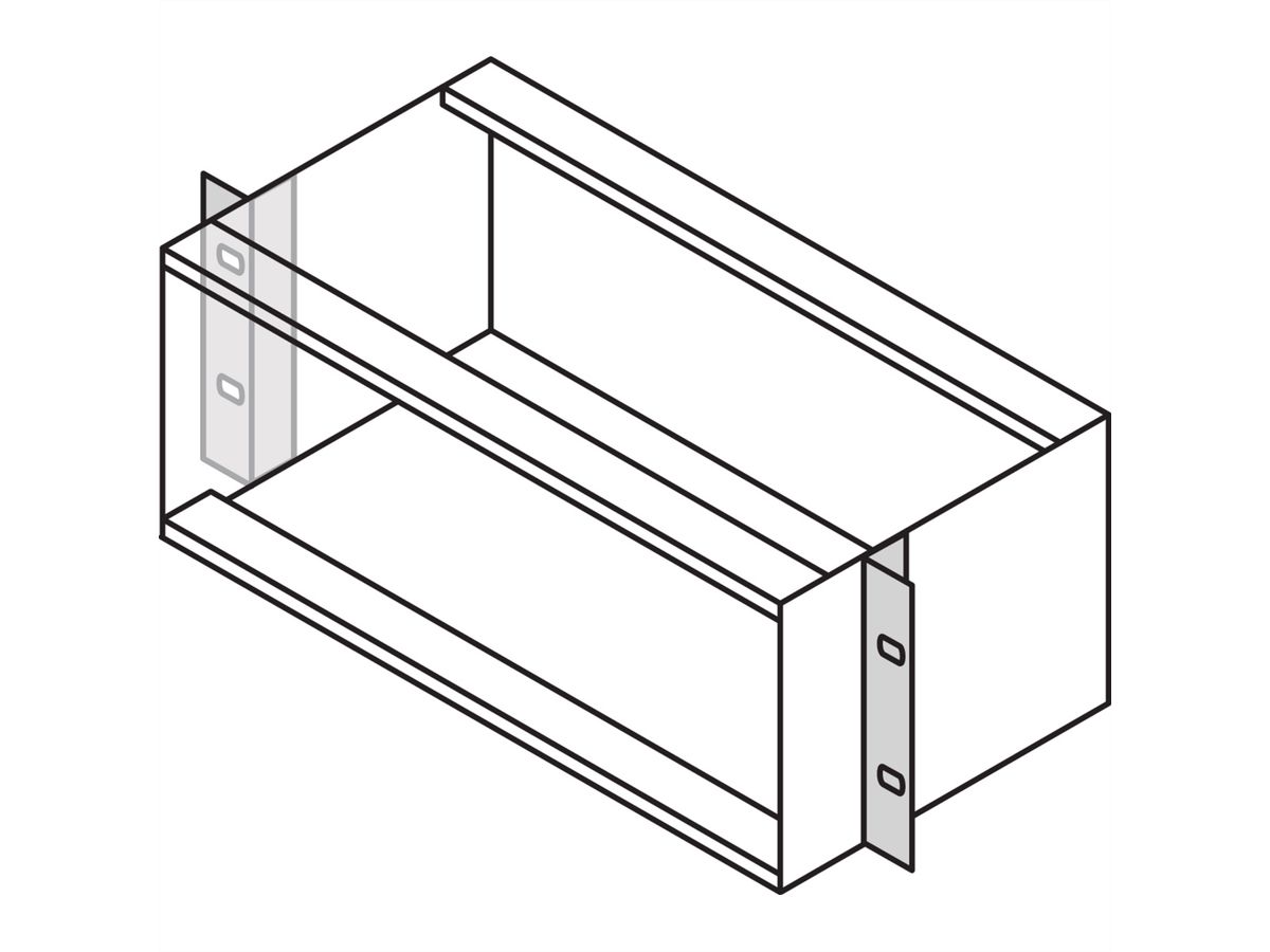 SCHROFF 19"-Winkel Typ F, tiefenvariabel - 19"WINKEL 4HE UNIV. 2STK