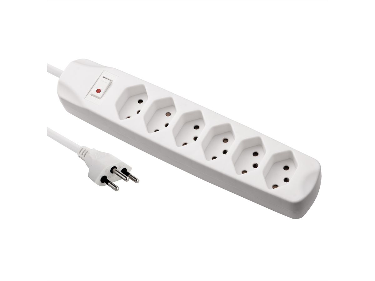 BLANK Multiprise, 6 prises T13, avec interrupteur, blanc