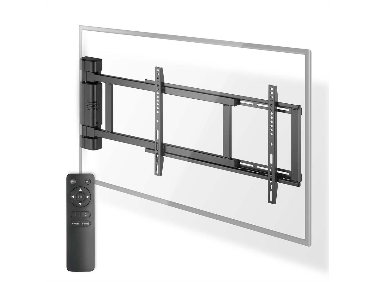 Nedis motorisierte TV-Wandhalterung 32–75" schwarz, Mur, 50 kg, orientable 170°