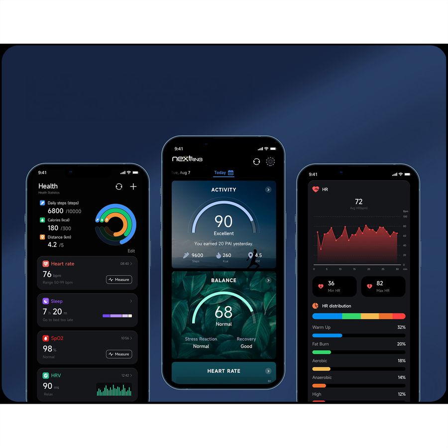 MYnextRING Smart Ring Schwarz matt, Grösse 8