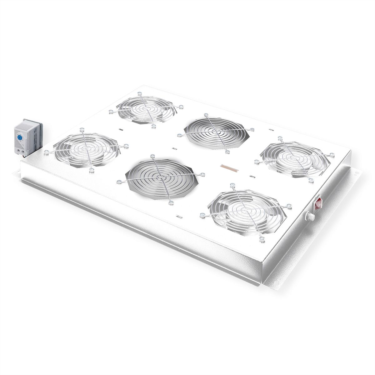 ROLINE 19-Zoll Dachlüftereinheit 4 Lüfter, Thermostat für Serverschrank grau