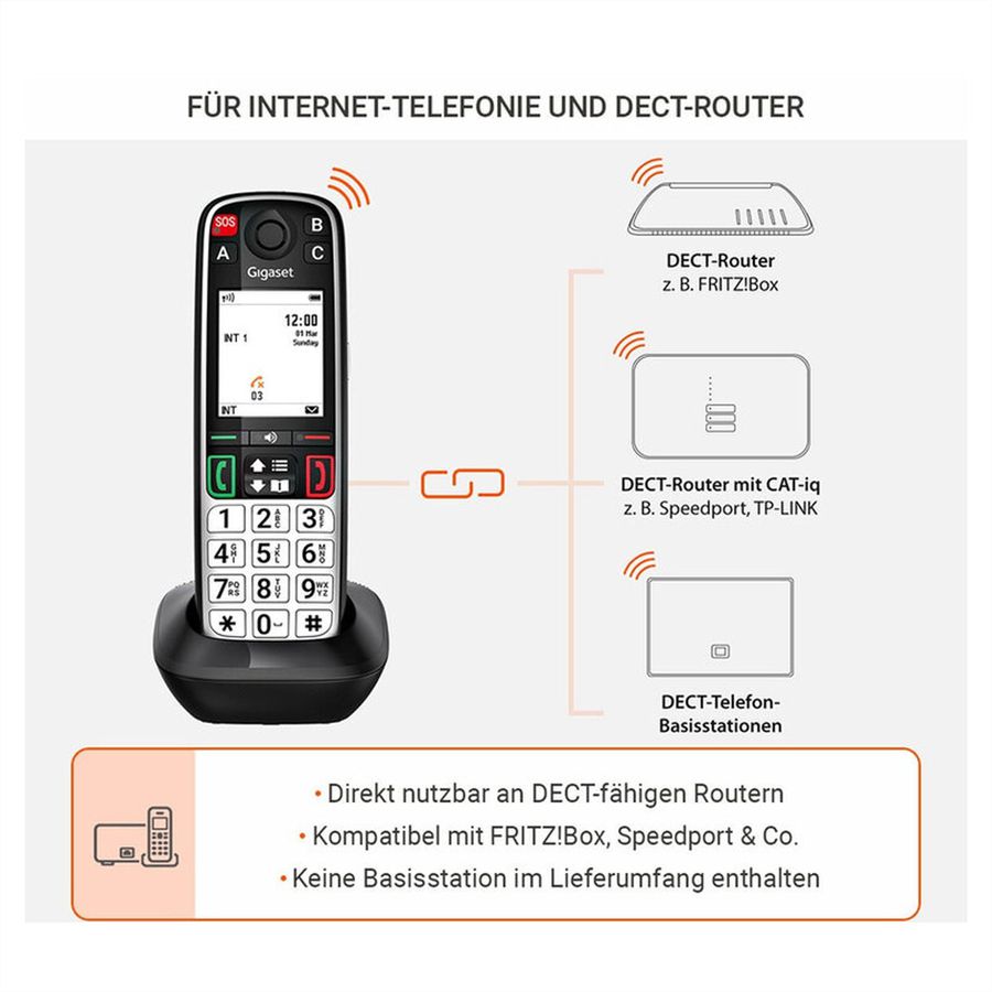 Gigaset Festnetztelefon Easy 500HX HSB