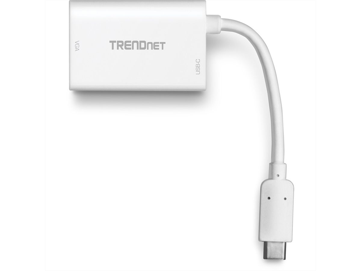 TRENDnet TUC-VGA2 USB-C VGA Blanc adaptateur et connecteur de câbles