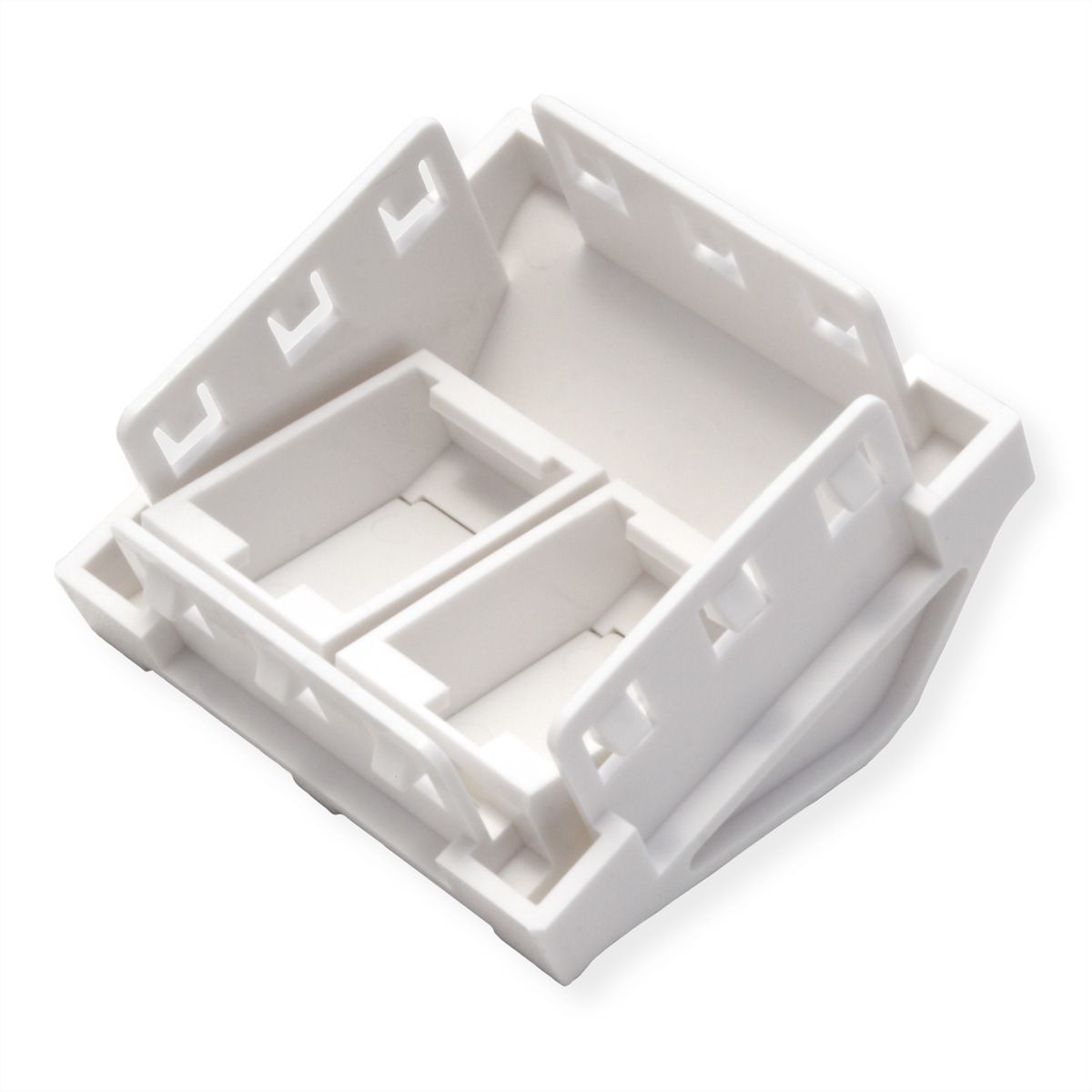 METZ CONNECT Keystone Anschlussdose 45x45 mm, 2 Port unbestückt, reinweiß RAL 9010