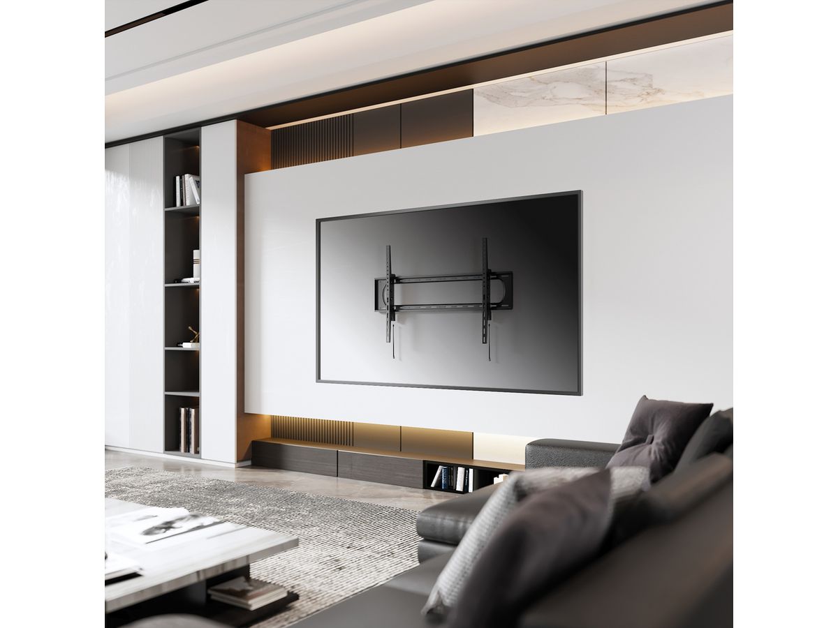 VALUE Support mural TV, distance murale de 80 mm, inclinable, <304,8cm/120", <120kg