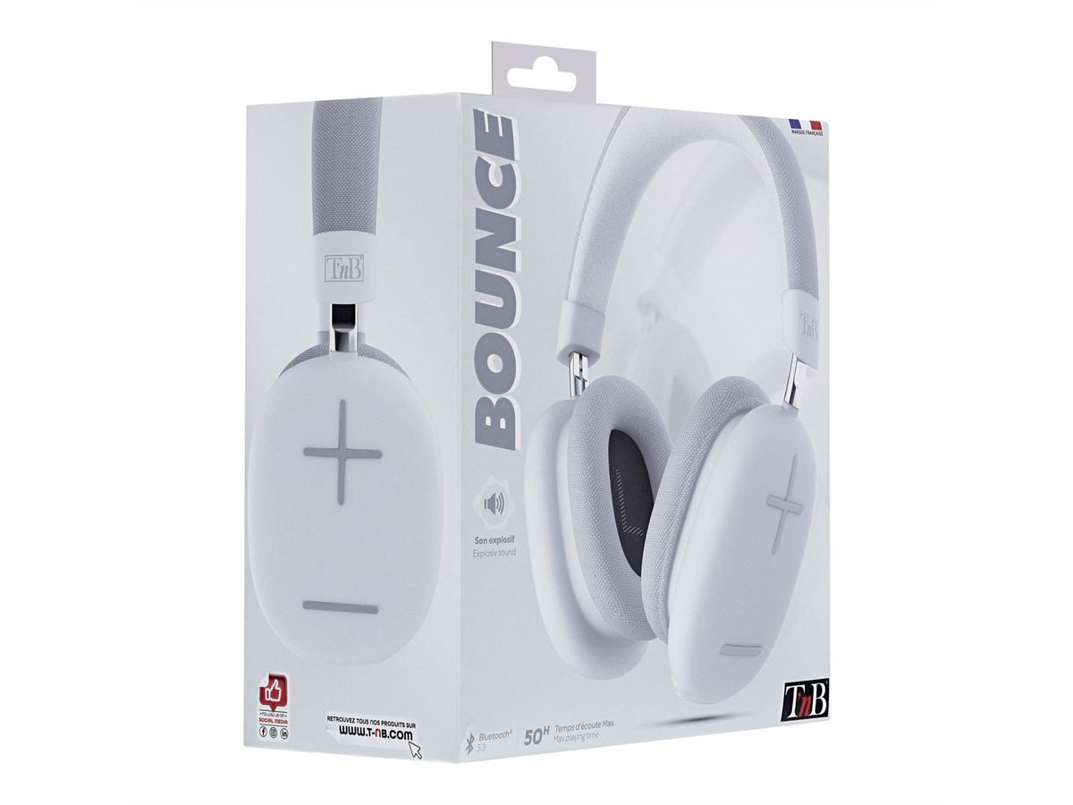 T'nB Bounce - Bluetooth Kopfhörer, weiss