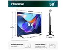 Hisense TV 58A6S 58", 4K, 60Hz, 300 Nits