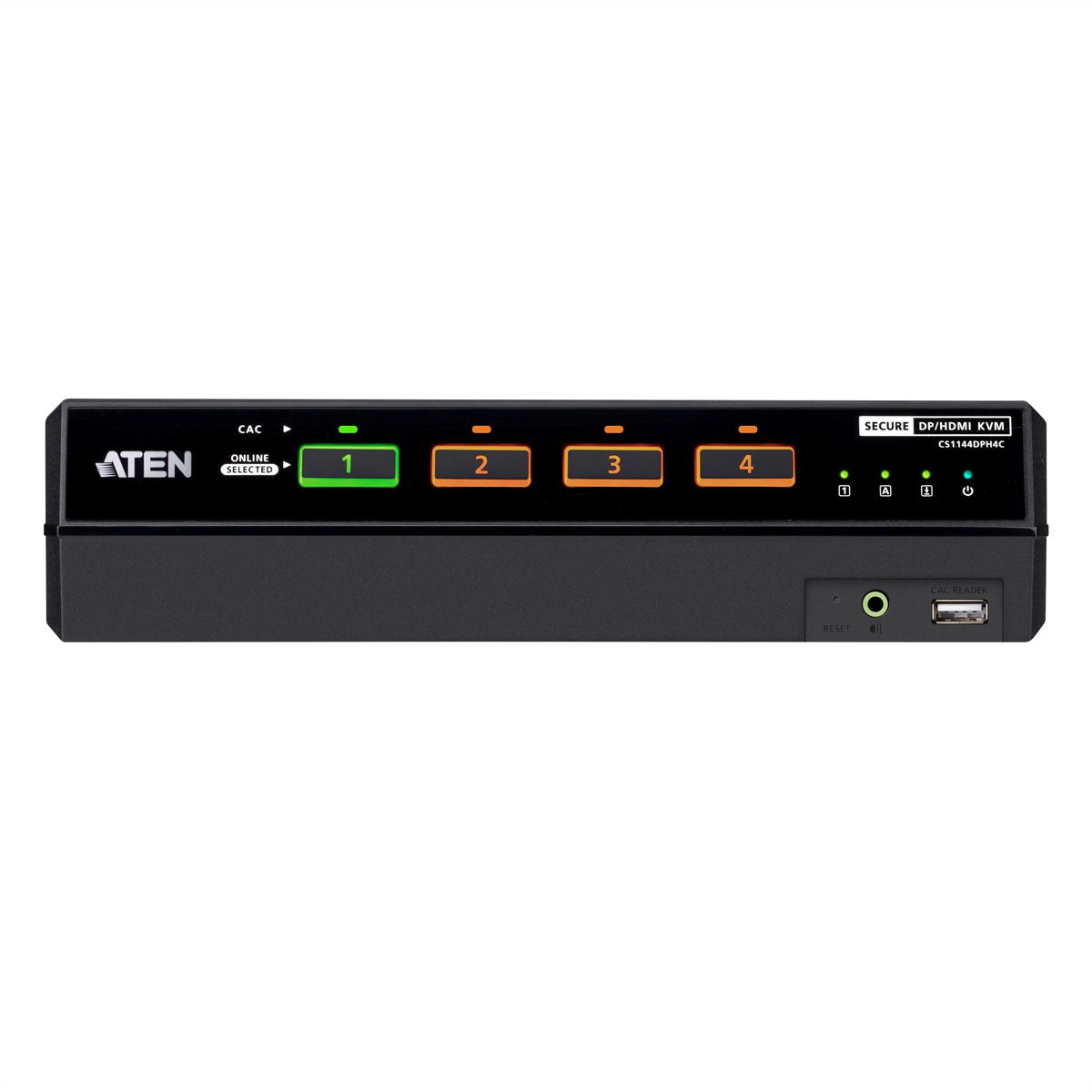 ATEN CS1144DPH4C Commutateur KVM sécurisé universel à 4 ports USB 5K DisplayPort/HDMI double écran avec CAC