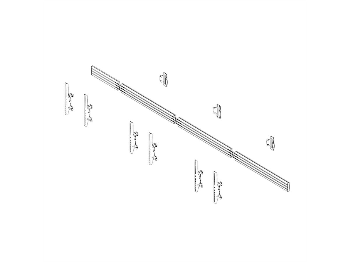 Hagor Menuboard CPSW3L 46-65" Menuboard support mural pour 3 écrans, Adaptation pour barre de son