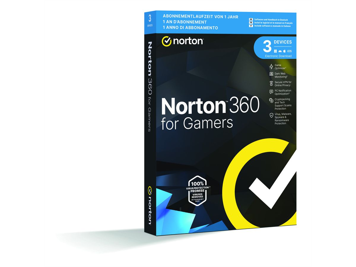 Norton 360 for Gamers 3 Device, 50GB, 12 Monate