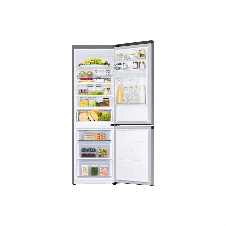 Samsung Kühl-Gefrierkombination RB7300 , 341l, D, WiFi, Silber mit Griffmulde