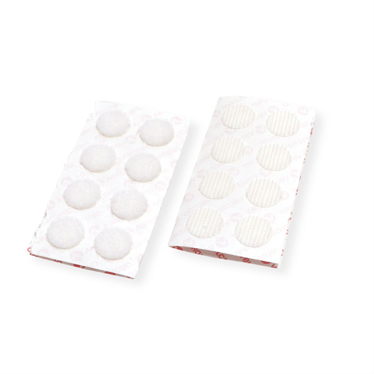 VELCRO® Boutons ronds 16mm x 16 blancs, crochets & velours autocollants