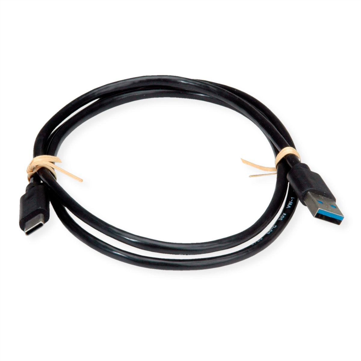 ROLINE RM USB 3.2 Gen 2 Kabel, USB A-C, ST/ST, schwarz, 1 m