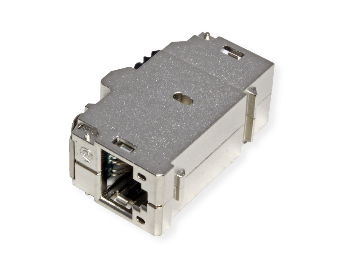 BACHMANN Keystone CAT6 Klasse Ea STP Kupplung RJ45 geschirmt 10GBit, silberfarben