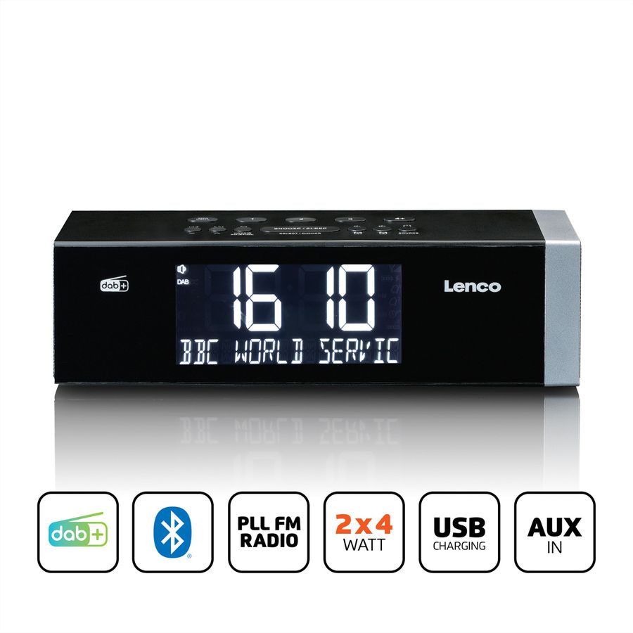 Lenco Radio-réveil CR-640BK, DAB+, noir