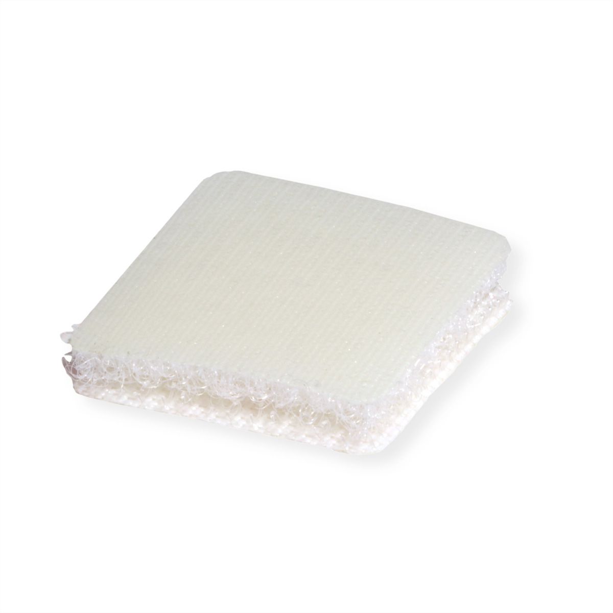 VELCRO® Boutons carrés 25x25mm x 24 blncs, crochets & velours autocollants