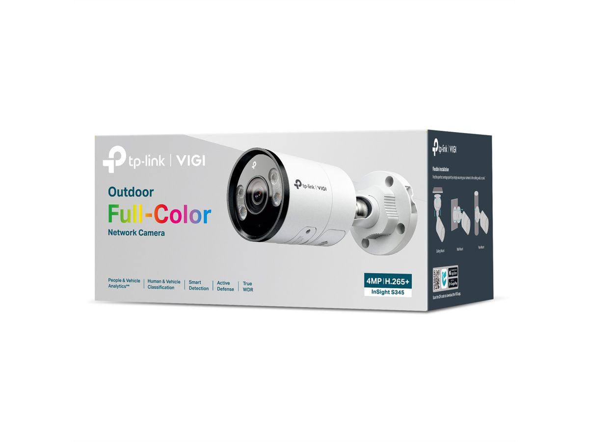 TP-Link VIGI InSight S345(6mm) Caméra Bullet 4 MP, 52.7°, IR-LED 30m