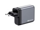 Verbatim GaN 4 Port Charger 140W, 3x USB-C, 1x USB-A, EU+UK Adapter