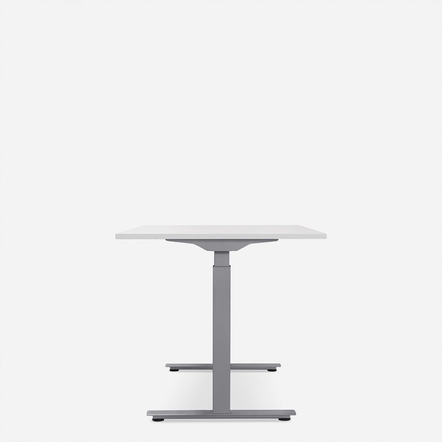 WRK21 Bureau Smart 160 x 80 cm, Hauteur réglable, Blanc uni / Gris
