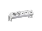 BACHMANN DESK2 ALU WHITE 2xUTE 1xUSB A/C 22W 1xSchalter 0,2m
