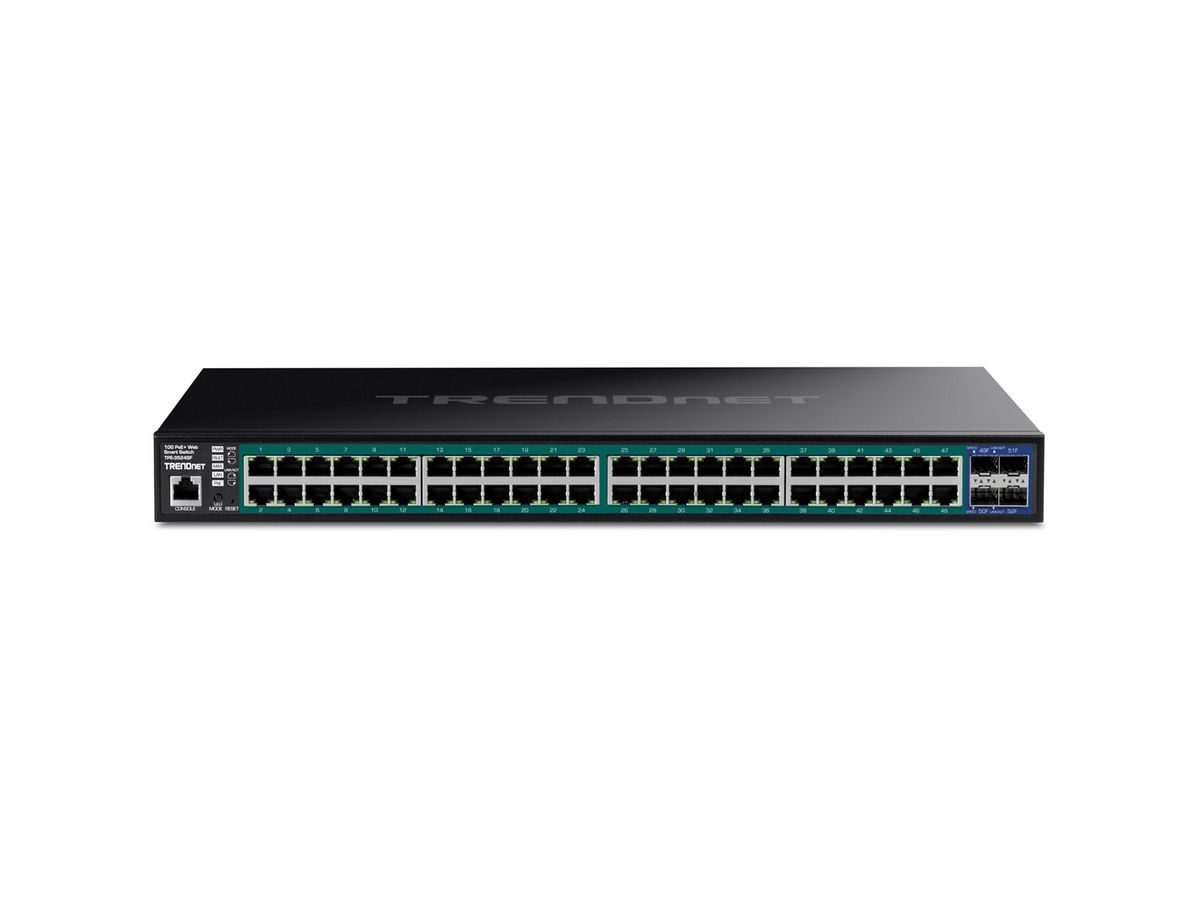 TRENDnet TPE-3524SF 52 Port PoE+ Switch, Gigabit Web Smart 740W 10G SFP+ Slots
