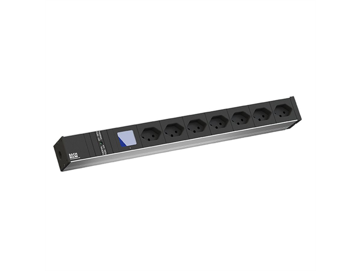 BACHMANN BN0500 19 Zoll 1HE 7xCH T13, 1xFuse 10A Strom 3,0m T23 Schweiz