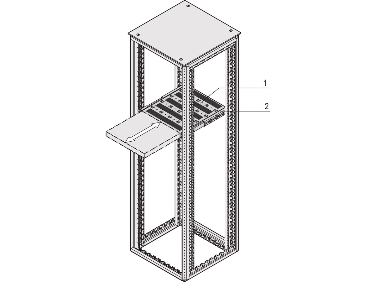 SCHROFF VARISTAR Etagère 19", télescopique, 30kg, avec rails