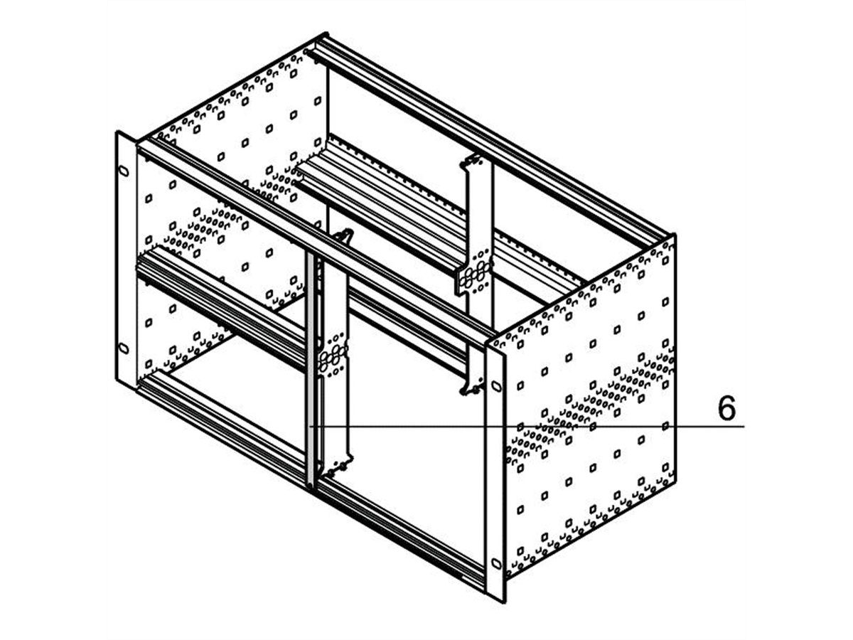 SCHROFF Teilfrontplatte, U-Profil mit Klinkung, 6 H / 2 TE - FRONTPL.6HE 2TE VERT.AUSBAU