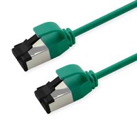 ROLINE Cordon Cat.8.1 (Classe I) S/FTP (PiMF), LSOH, Slim, PoE, vert, 0,3 m