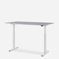WRK21 Schreibtisch Smart 100 x 60 cm, Höhenverstellbar, Grau Uni / Weiss