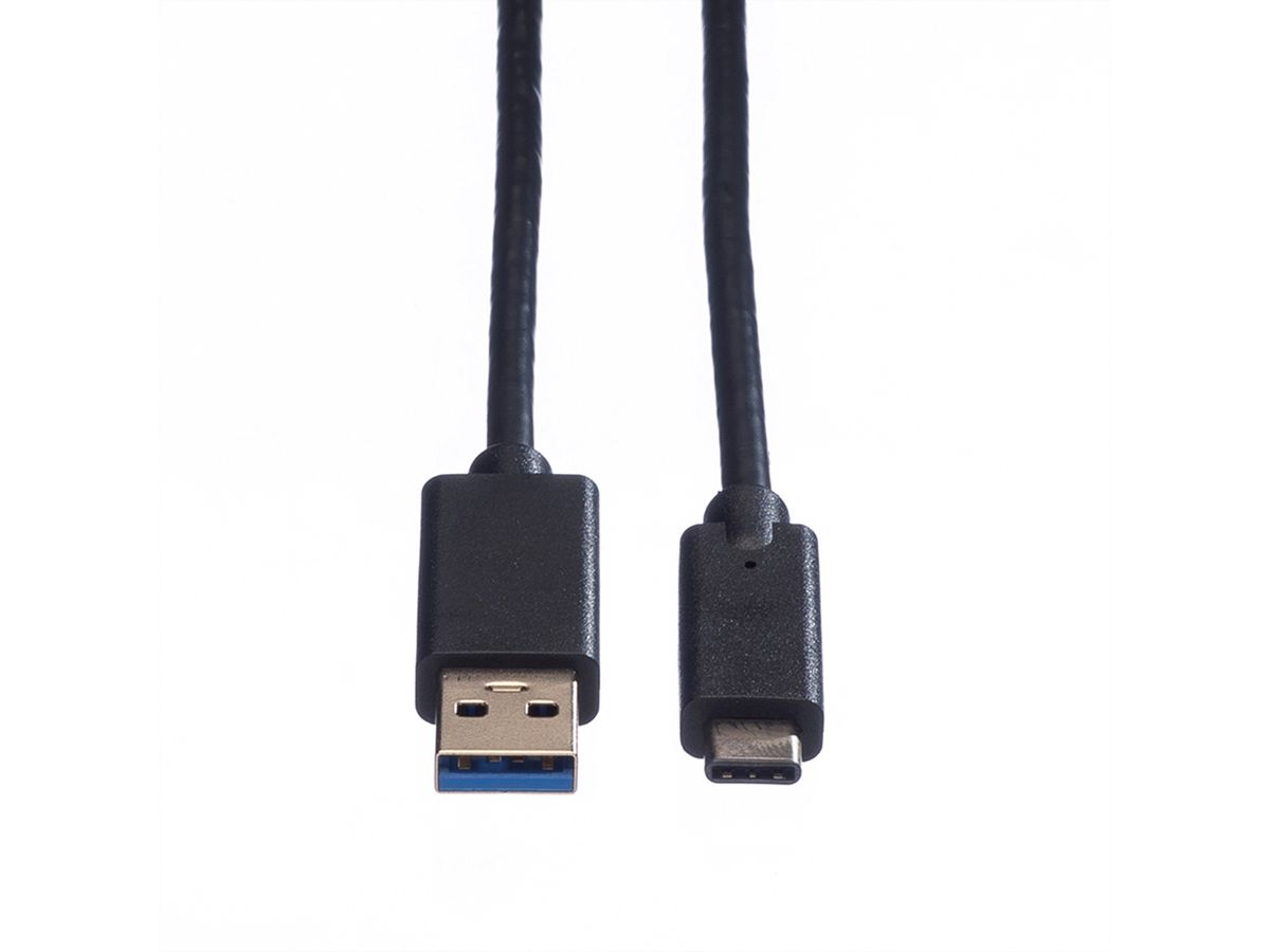 ROLINE Câble USB 3.2 Gen 1, A-C, M/M, noir, 1 m