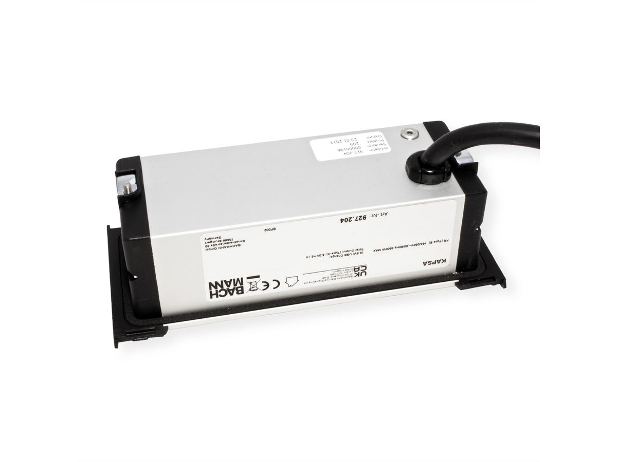 BACHMANN KAPSA XS 1xUTE 1xUSB Charger Strom 2,0m AEH CEE7/7