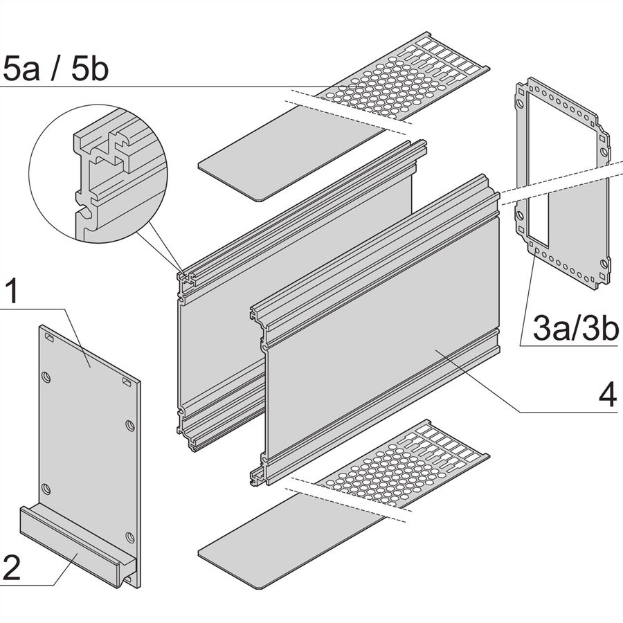 SCHROFF Kassetten PRO 3 HE-Bausätze, Frontplatte ungeschirmt - KAS S2 FS 3HE 10TE 167T