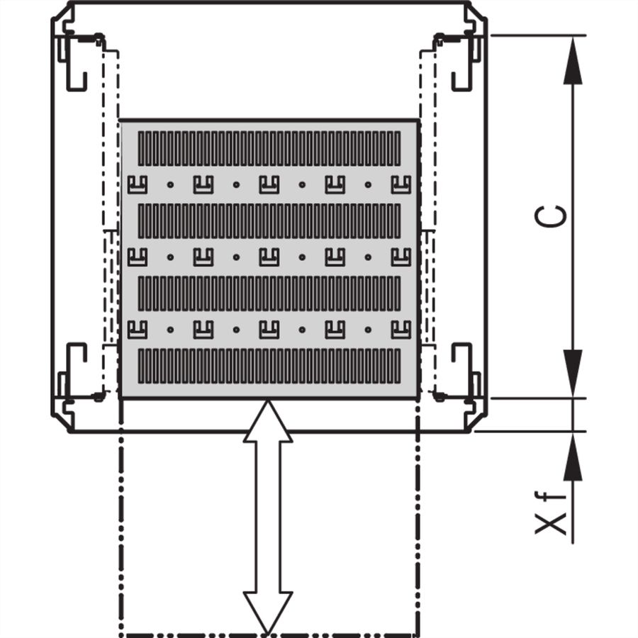 SCHROFF Varistar 19'' étagère, télescopique, 30 kg, RAL 7035, raccourci, 600W 500D