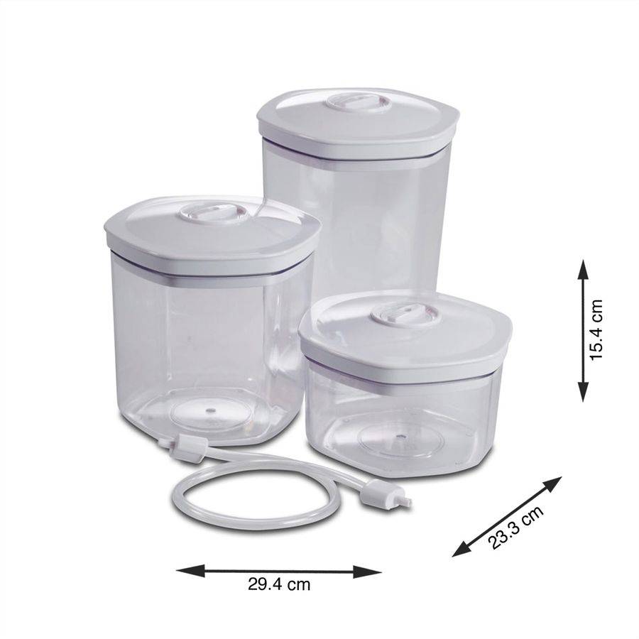 Solis Récipient de mise sous vide, hexagonal, 700 / 1400 / 2000 ml