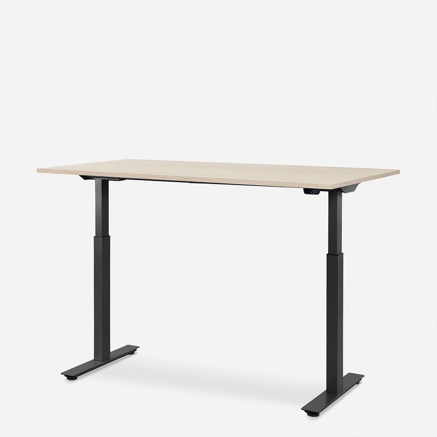 WRK21 Schreibtisch Smart 120 x 80 cm, Höhenverstellbar, Mandal Ahorn / Schwarz