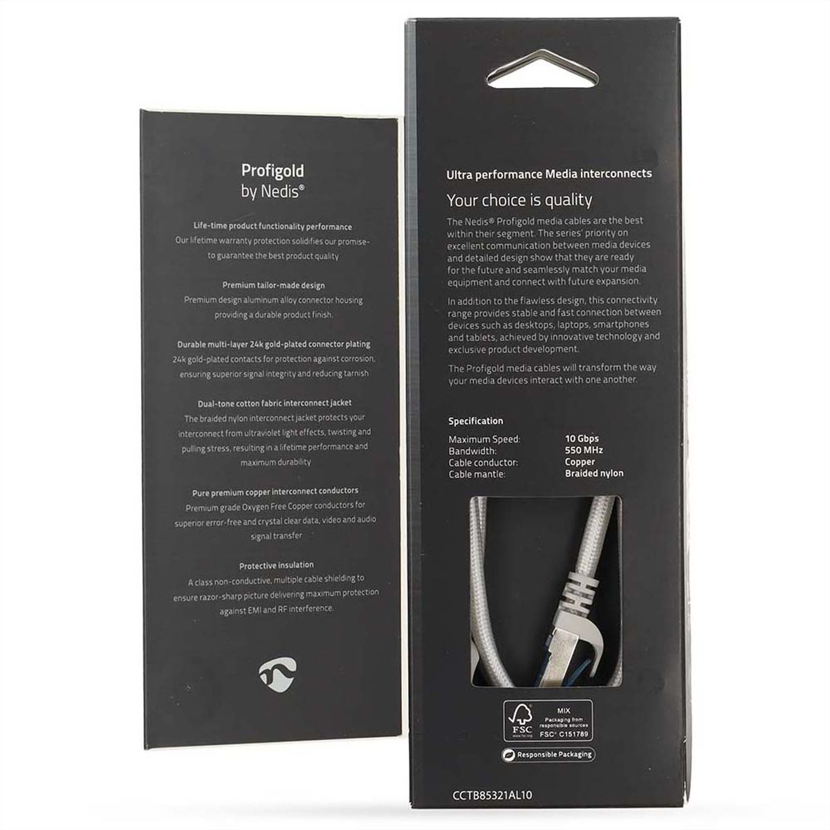 Nedis Cordon réseau S/FTP Cat.6A, blanc, 1.0m