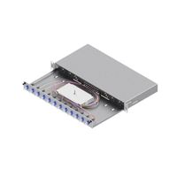 EasyLan Tiroir FO pour fusion basique catégorie C, 19" 1U, 12 ports, 12x LC-duplex, OS2