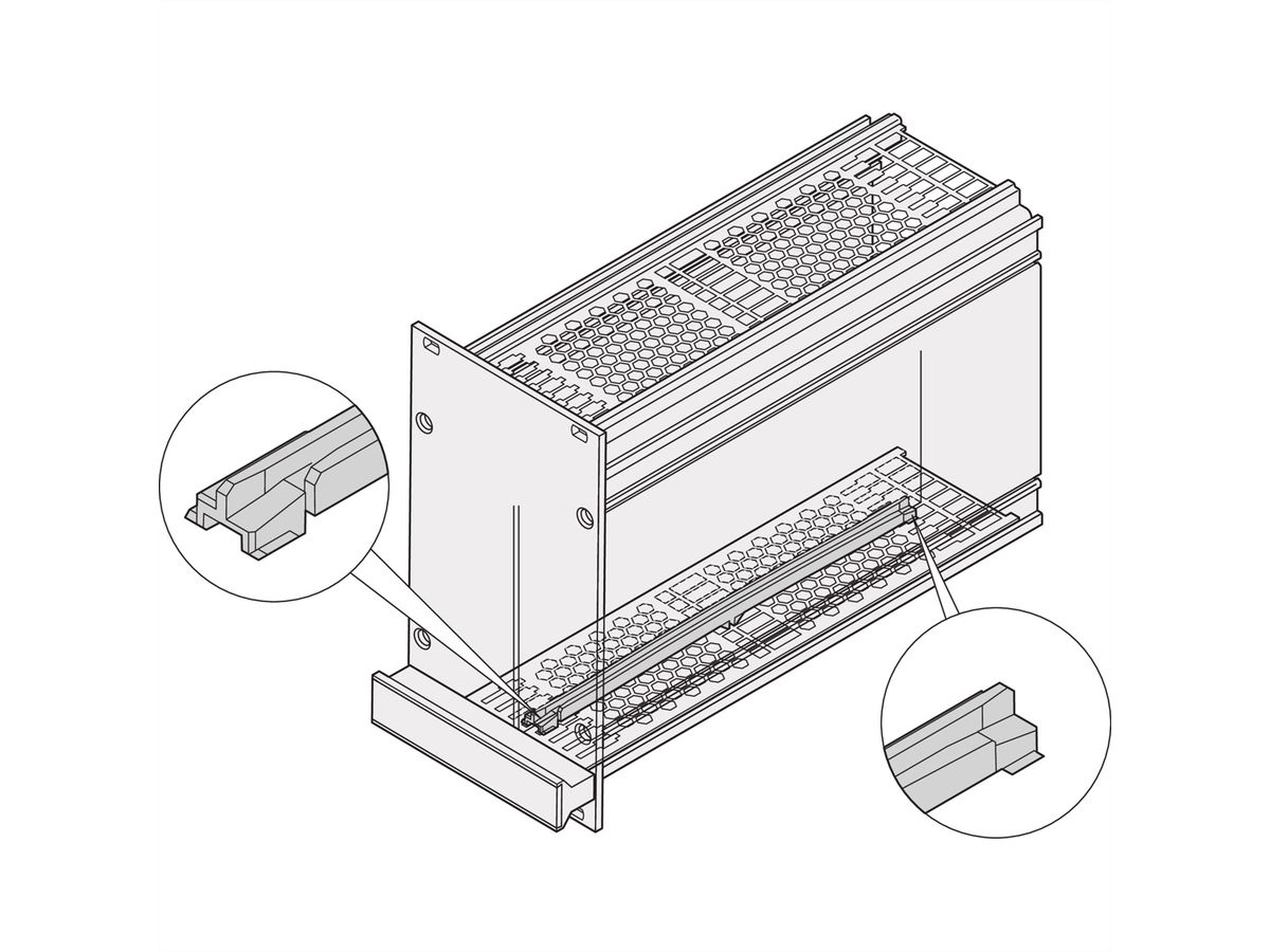 SCHROFF Unité enfichable de type cadre, rail de guidage, 5 paires