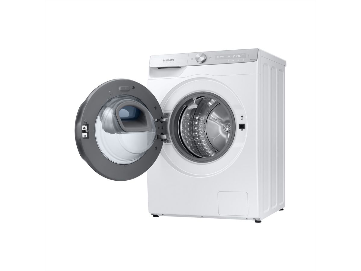 Samsung lave-linge WW9800, 9kg, Tint Door (Silver Deco), blanc