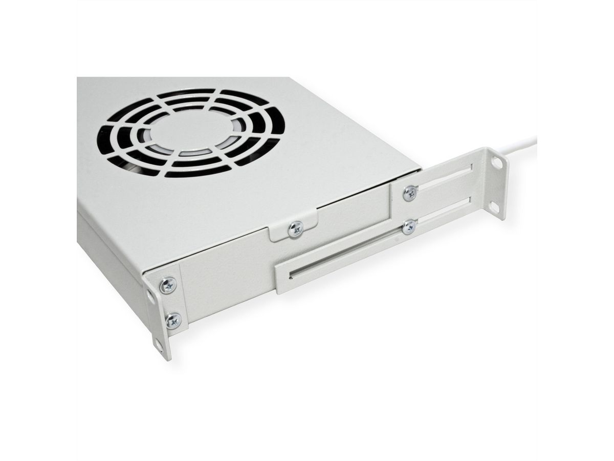 ROLINE 19" Unité de ventilation, 2 ventilateurs, Thermostat gris
