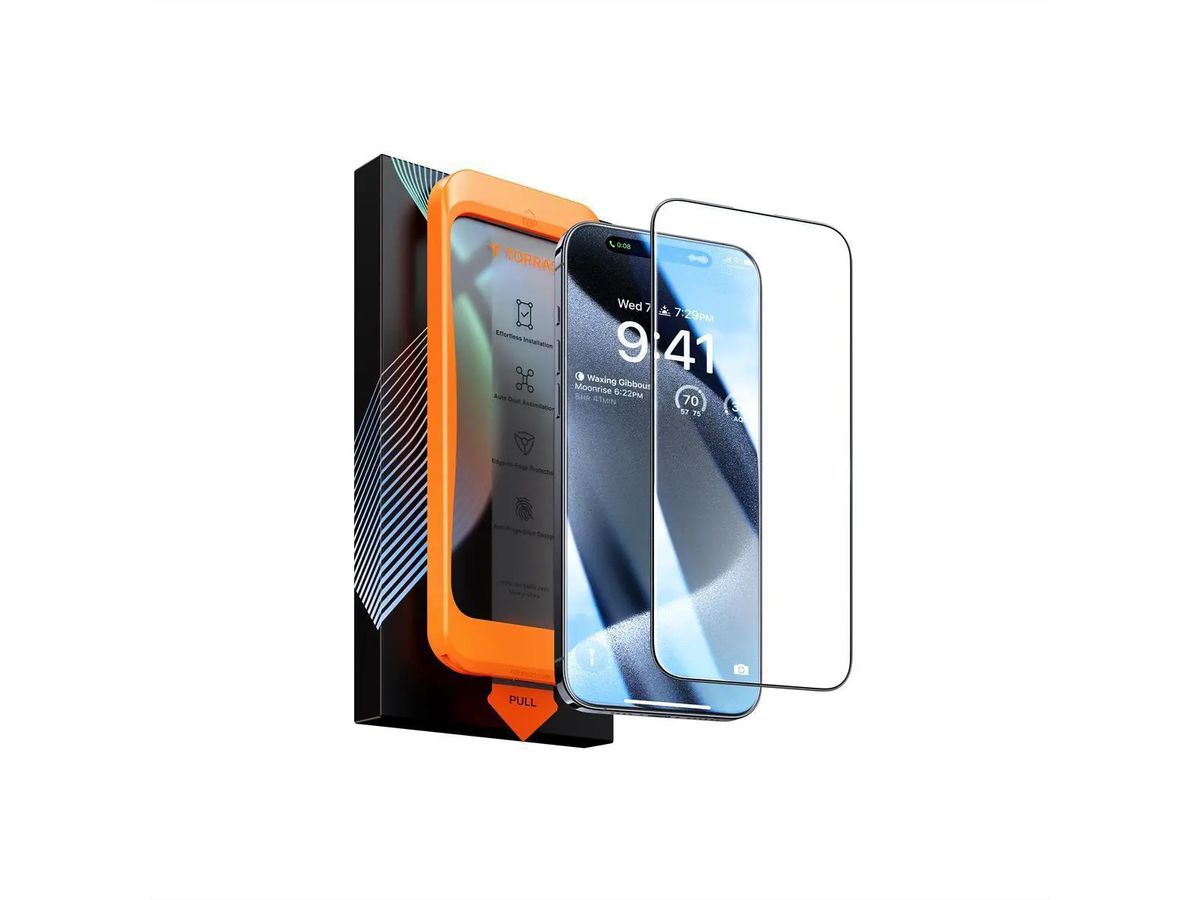 Torras protection d'écran Install Master, , iPhone 15, transparent