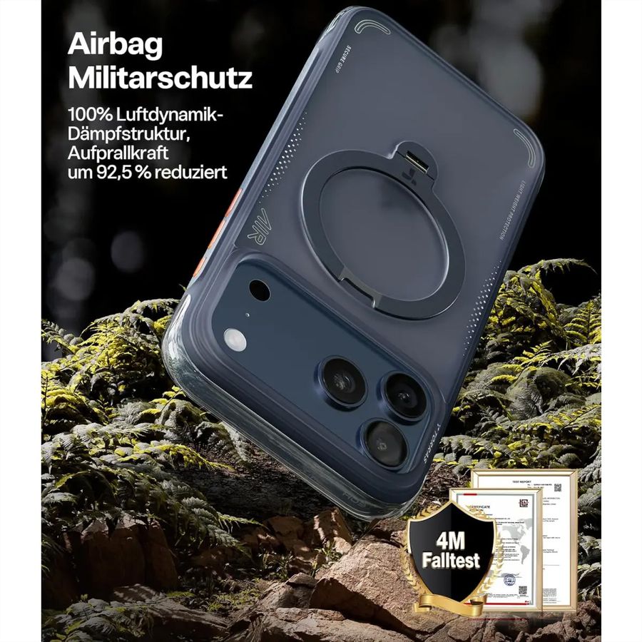 Torras Ostand Q3 Air Case, iPhone 17 Pro Max, MagSafe, noir