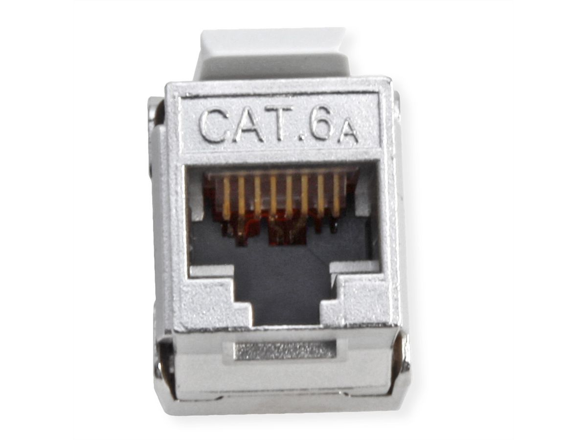 ROLINE Cat.6A (Class EA) Keystone, RJ-45, geschirmt, werkzeuglos, silberfarben