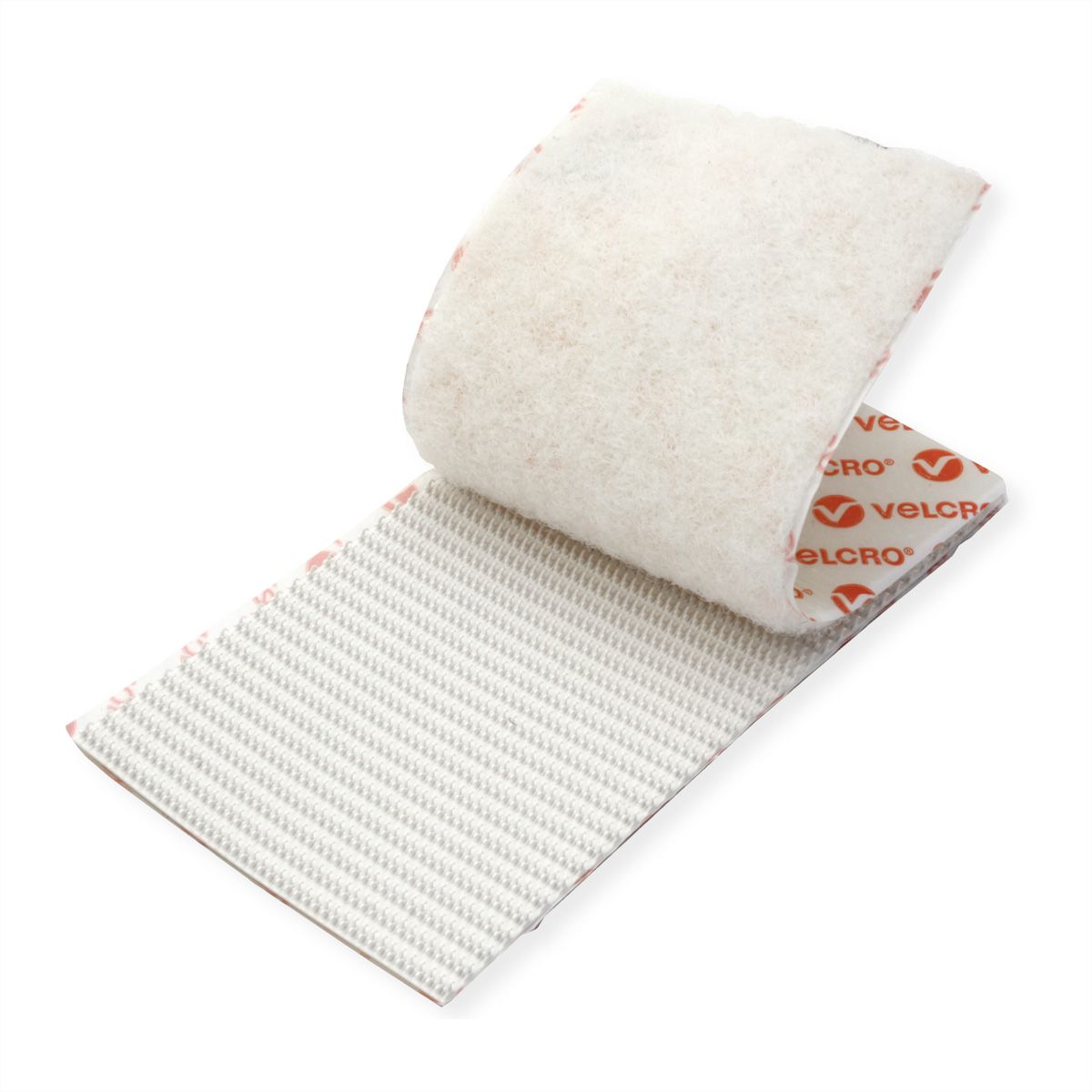 VELCRO® Bandes 50x100mm x 2 blanches, crochets&velours autocollants extra fort