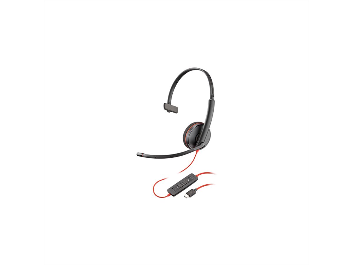 Poly Blackwire 3210 Mono On-Ear UC-Headset, Kabelgebunden, schwarz