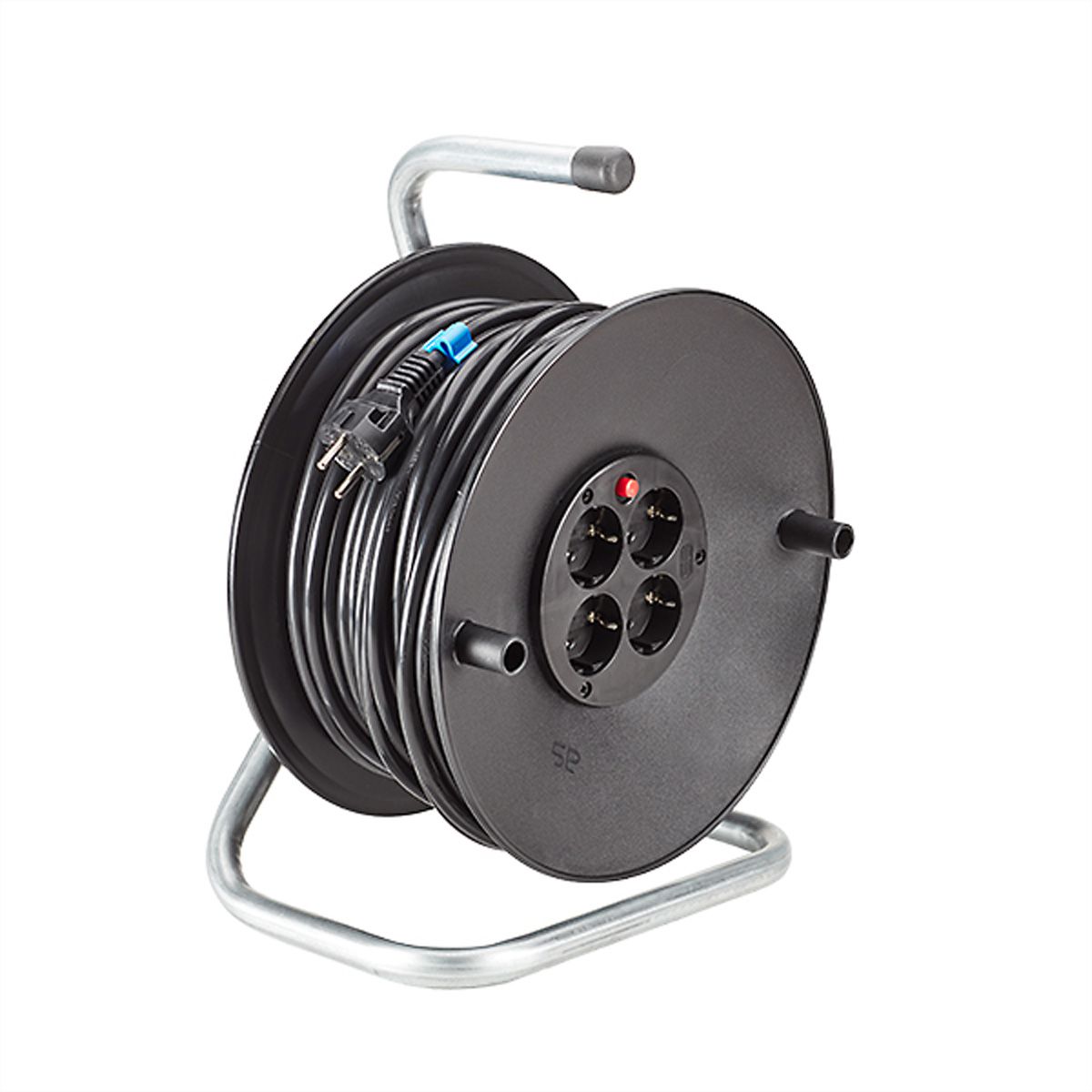 BACHMANN Enrouleur électrique, AC230V, 4 prises 2P+T allemand, 50 m
