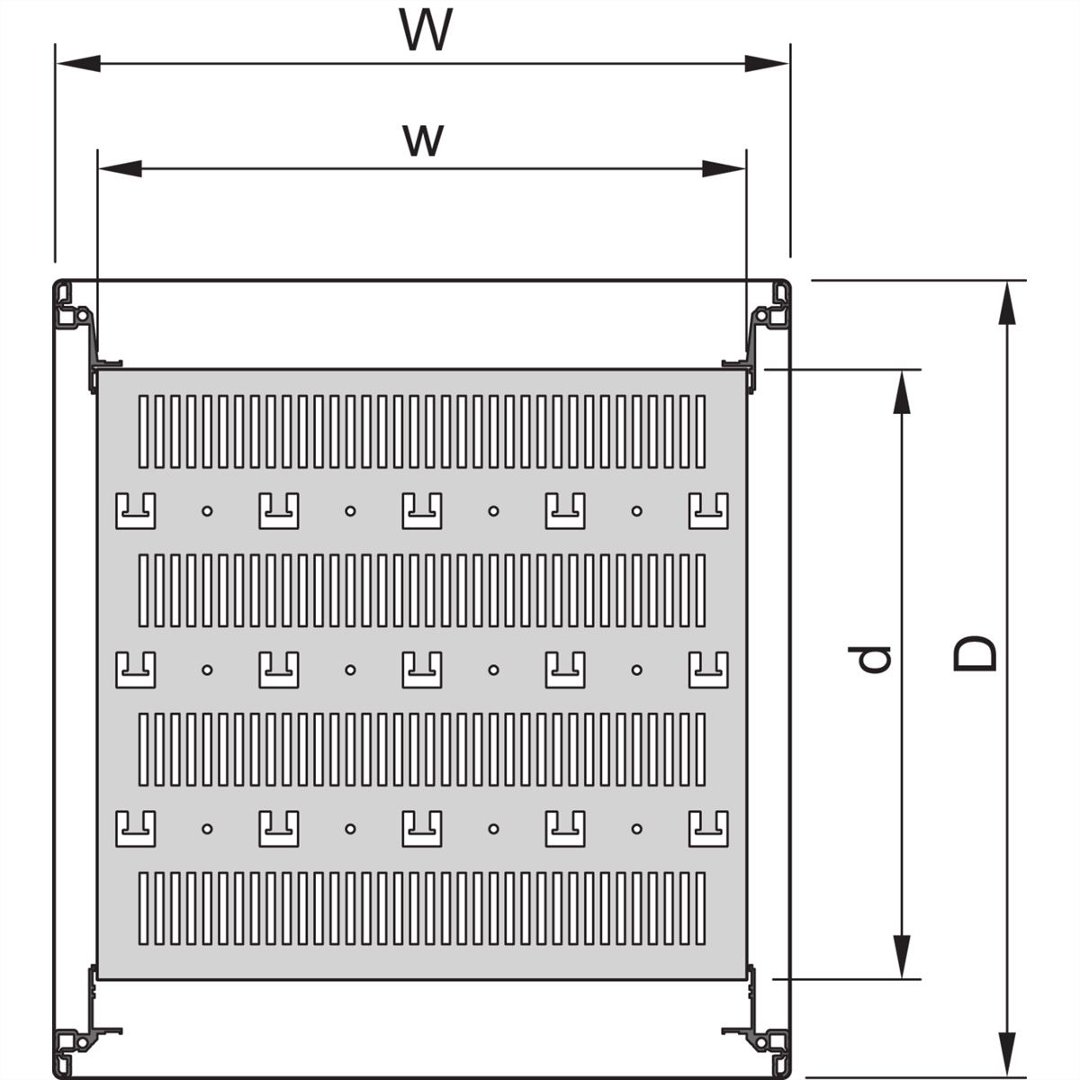 SCHROFF Fachboden, stationär - 19"FACHB.STAT.600B 800T 7021