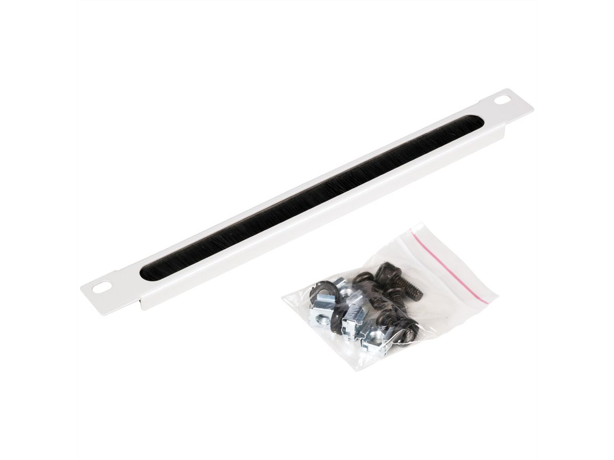 ROLINE 10" Passe-câbles, Avec brosse 0,5U gris