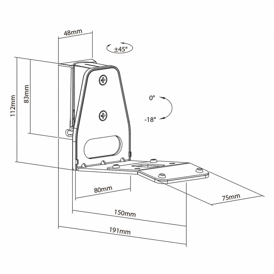 Nedis Lautsprecher-Wandhalterung für Sonos Era300 schwarz, Wand, 5 kg, neig- und drehbar